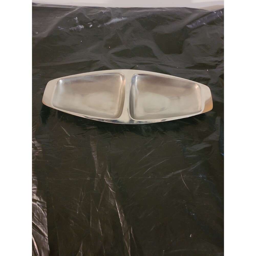 Alessi Stainless Steel Two Compartment Tray 14 " MCM